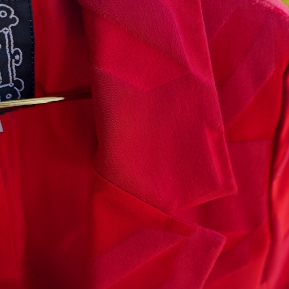 Cynthia Rowley 90s Y2K Red Long Line Blazer Trench Coat Sz 4 - Picture 5 of 14